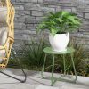 Outdoor Table Small Patio Side Table, Round Metal Side Table, Weatherproof, Portable, Outdoor End for Garden, Balcony, Yard