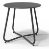 Outdoor Table Small Patio Side Table, Round Metal Side Table, Weatherproof, Portable, Outdoor End for Garden, Balcony, Yard