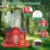 Metal Hanging Bird Feeder House Classic Barn Bird Feeder House Iron Hanging Outdoor Feeder with Visible Window and Lift Top Lid 15.75in Hanging Length