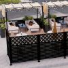 W48'' x H47.3'' x 2 Panels Metal Privacy Screen, Outdoor Privacy Panels, Trash Can Enclosure, Air Conditioner Fence, Pool Equipment Enclosure