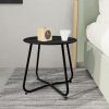 Outdoor Table Small Patio Side Table, Round Metal Side Table, Weatherproof, Portable, Outdoor End for Garden, Balcony, Yard