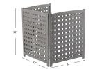 3-Panel Outdoor Air Conditioner Fence Screen, Outside Wood Privacy Fence, 32" W x 38" H