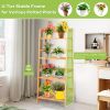 4-Tier Bamboo Plant Rack with Guardrails Stable and Space-Saving