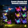 Outdoor Solar Wind Chimes with Butterfly Design, Color Changing LED Light, Waterproof Wind Chime for Garden & Home Decoration