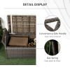 Outsunny 27 Gallon Patio Wicker Storage Bench, Outdoor PE Rattan Patio Furniture