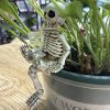 Halloween Skeleton Flowerpot Decoration, Weather Resistant Resin Garden Statue
