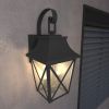 Black Outdoor Wall Lantern 2-Light, Large Outside Modern Wall Sconce Light Fixture, Industrial Porch Light Wall Mount with Glass