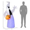 5.9' Halloween LED Yard Decor Ghost with Pumpkin, Blow Up Inflatable Outdoor Decoration, Waterproof