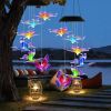 Outdoor Solar Wind Chimes with Butterfly Design, Color Changing LED Light, Waterproof Wind Chime for Garden & Home Decoration