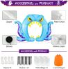 12FT Halloween Inflatables Decoration Giant Ghost with 3-Colored Flame Rotation LED Light Spooky Halloween Decorations Outdoor Blow Up Yard Decoration