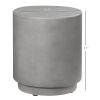Lightweight Accent Table with Concrete Finish Round Side Table