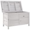 Patio Storage Box White Solid Wood Fir