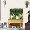 Elevated Wood Planter with Trellis for Climbing Plants, Raised Garden Bed with Legs and Drainage Holes