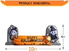 12FT Halloween Inflatables Decoration Giant Ghost with 3-Colored Flame Rotation LED Light Spooky Halloween Decorations Outdoor Blow Up Yard Decoration