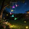 Outdoor Hanging Dragonfly Solar Wind Chimes, Color Changing LED Light, Waterproof Wind Chime for Patio Lawn Window Decoration