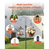 Double Shepherds Hooks for Outdoor, 8 Pack, Heavy Duty Bird Feeder Pole, 3/4 Inch Thick Garden Hooks for Hanging Hummingbird Feeder