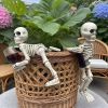 Halloween Skeleton Flowerpot Decoration, Weather Resistant Resin Garden Statue